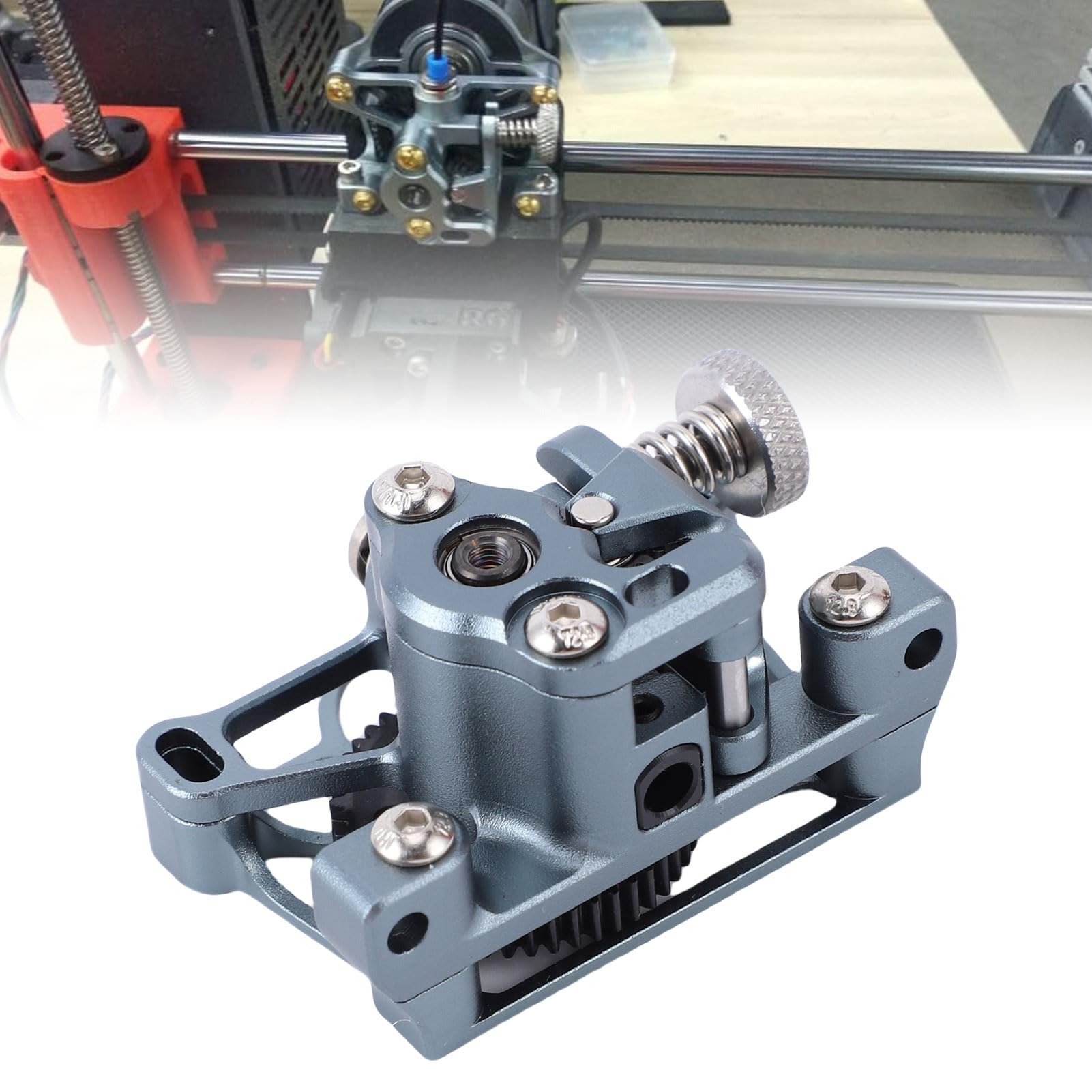 Generic Zestaw Lekkiej Wytłaczarki ze Stopu Aluminium 2.4 z ulepszoną przekładnią PEEK dla Entuzjastów Druku 3D, Pasujący do Ender-3 V2, Srebrnoszary