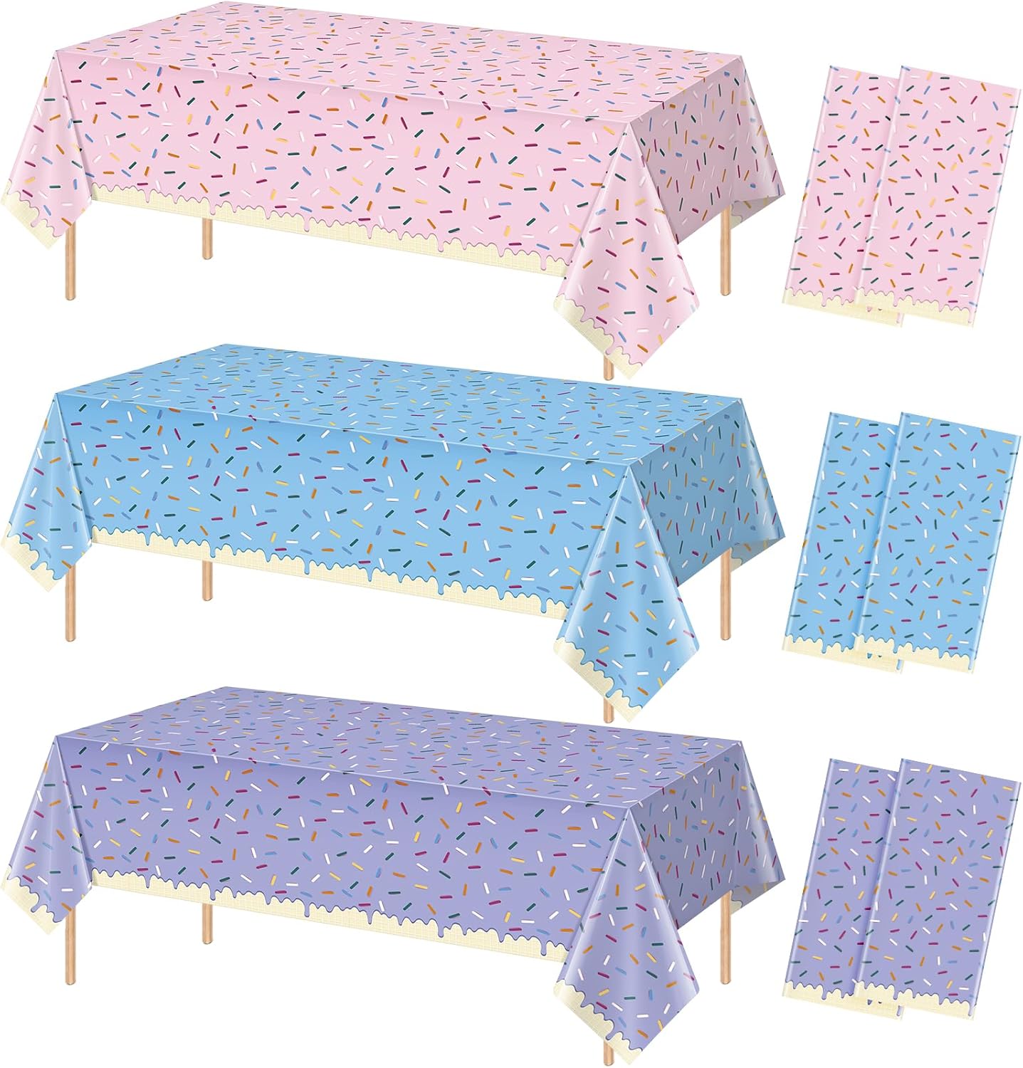 Hallswl 6pcs Sprinkle Ice Cream Party Decorations