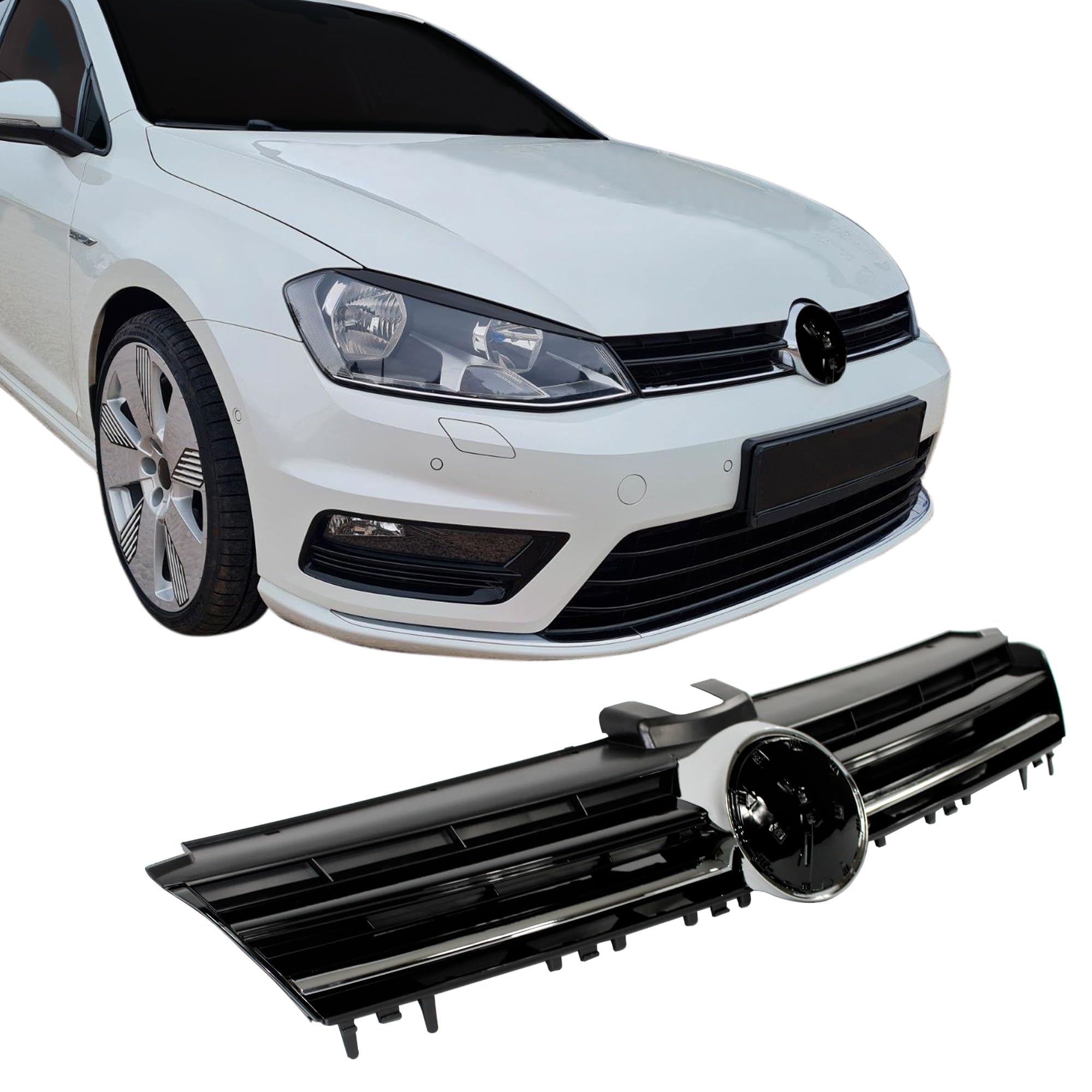 JOM Griglia radiatore VW Golf 7 08/12-2017 - Nero con elementi cromati 5G0853653RME