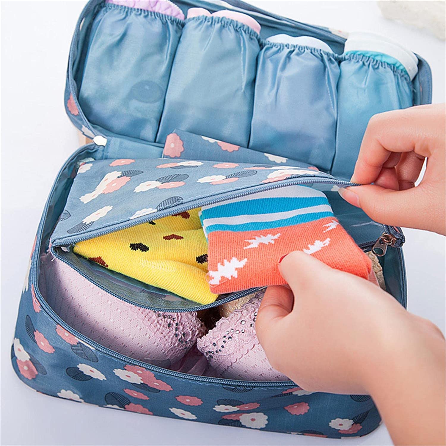 AXEVU Bra Underwear Organizer Bag Slide Portable Cosmetic Makeup Lingerie Toiletry Travel Bag with Handle Waterproof Personal Garment Bag Case Undergarments Organiser Women Travel Pouch Kit AXEVU Bra Underwear Organizer Bag Slide Portable Cosmetic Makeup Lingerie Toiletry Travel Bag with Handle Waterproof Personal Garment Bag Case Undergarments Organiser Women Travel Pouch Kit