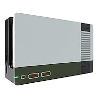 Vista 1 de eXtremeRate Custom Soft Touch Grip Faceplate for Nintendo Switch Dock Classics NES Style Patterned DIY Replacement Housing Shell for Nintendo Switch