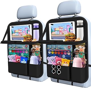 Car Backseat Organizer with table Tray, 9 Storage Pockets Backseat Car Organizer with Tablet