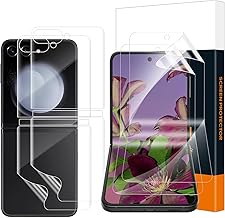 Carantee Verre Trempé pour Samsung Galaxy Z Flip 5 5G, TPU Film de Protection Ultra-Mince, Film protecteur Arrière, pas de bulles, Anti Rayures, Ultra HD Samsung Z Flip 5 protection écran-2 pièces