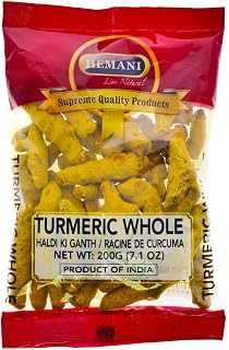 Hemani Whole Turmeric Root Dried Curcuma longa 7.1 OZ (200g) | Premium Quality Turmeric Spice for Cooking & Wellness | Natural & Non-GMO | Sourced from India