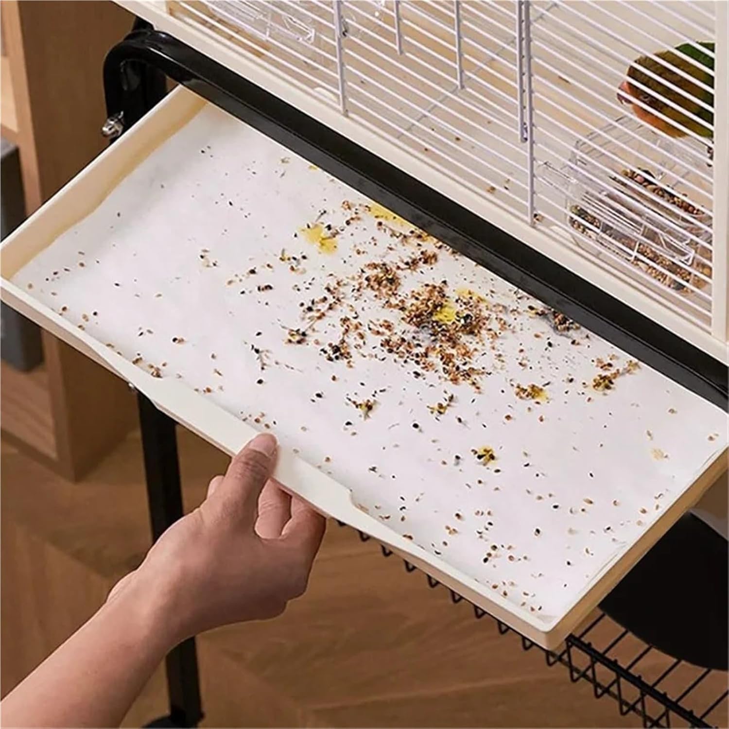 Disposable Bird cage Liner 100 Pcs Precut Absorbent Cushion Pad Mat for Pet Birds Parrots