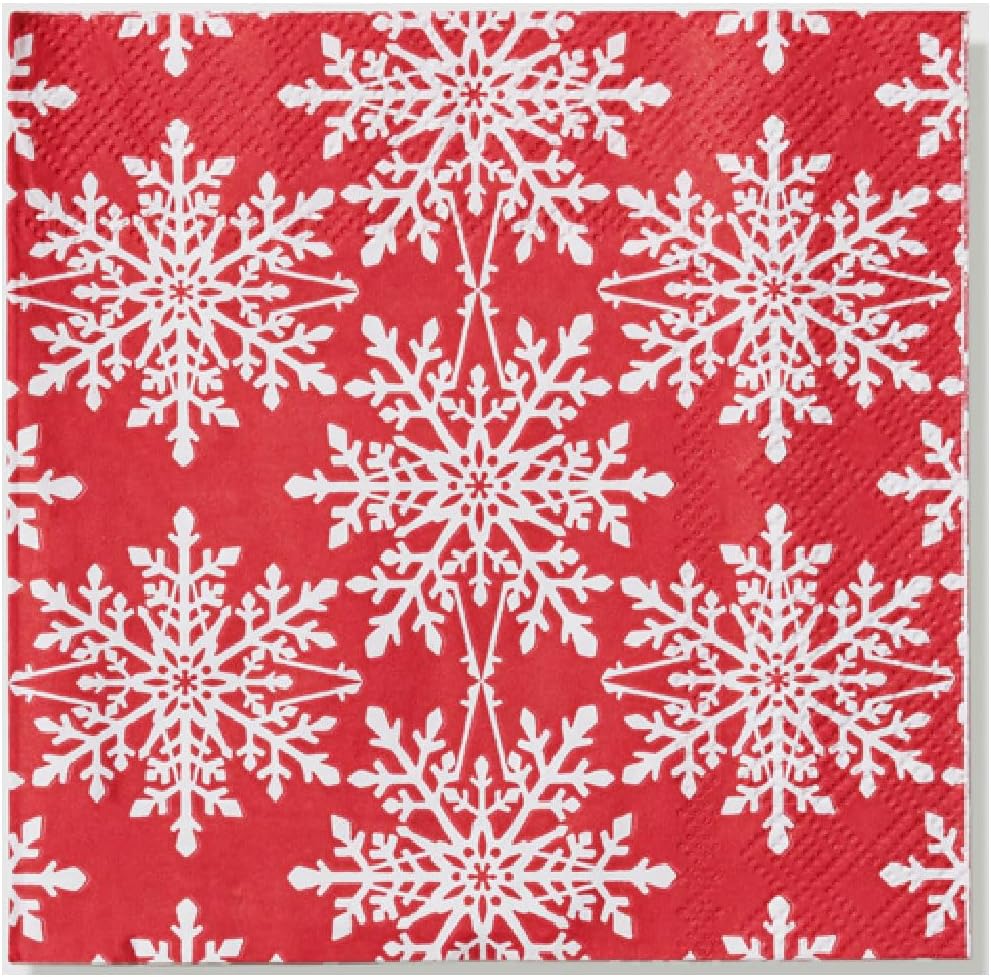 Coterie Christmas Snowflake Cocktail Napkins (Set of 25