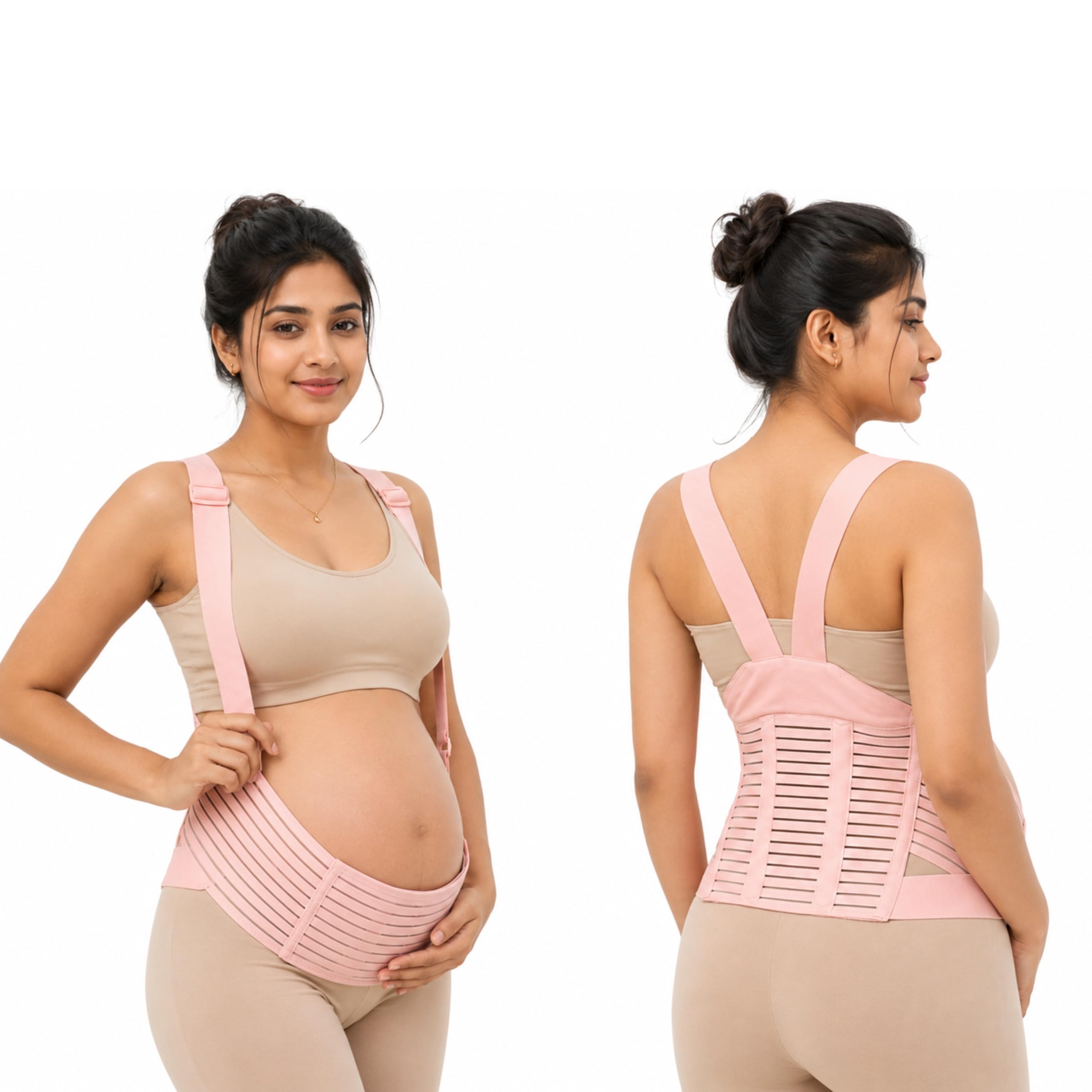 Wonder Care Pregnancy Support Belt for Women | Maternity Belly Band with Shoulder Straps | Adjustable Back Support Belt for Lower Back Pain Relief | Baby Bump Waist Support | Lumbo Sacral Maternity Belt During Pregnancy-picture-51