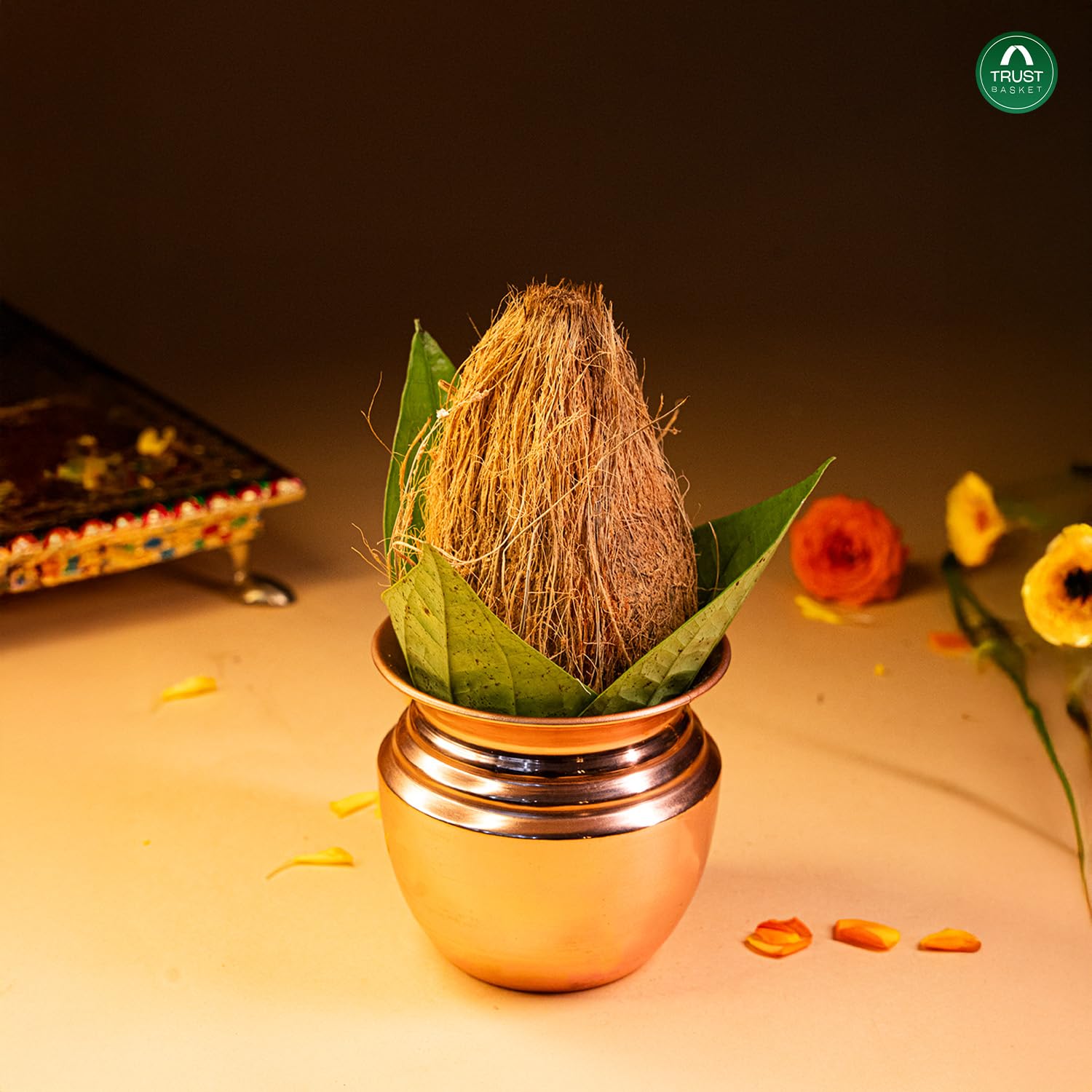 TrustBasket Copper Kalash for Pooja | 100% Pure Tamba Lota for Puja | Elegant Copper Lota for Pooja Small Size | Long-Lasting Kalash for Pooja Big Size | Traditional Copper Lota for Puja 2