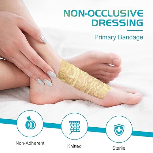 Miniatura 2 de OPTITEKNIK Xeroform - Aderezo de vaselina de 4 x 4 pulgadas, paquete de 25, almohadilla de gasa de malla fina oclusiva no adherente, parche suave