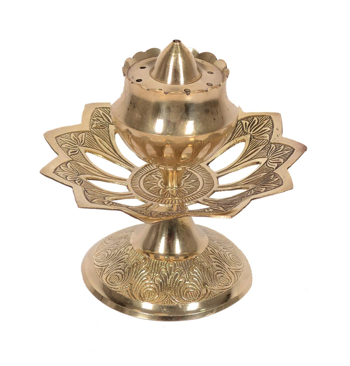 Skywalk Metal Brass Incense Agarbatti Stand Holder, Puja Accessory, Spiritual and Religious |Size-5