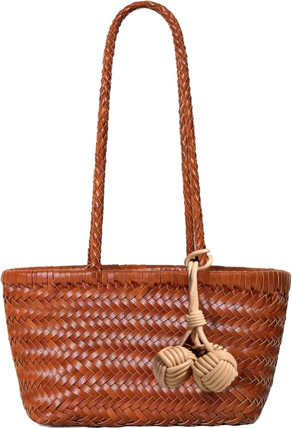 Woven Shoulder Bag for Women, Mini Hobo Purse, Cute Bucket Totes, Small Underarm Bags, Beach Top-handle Handbag