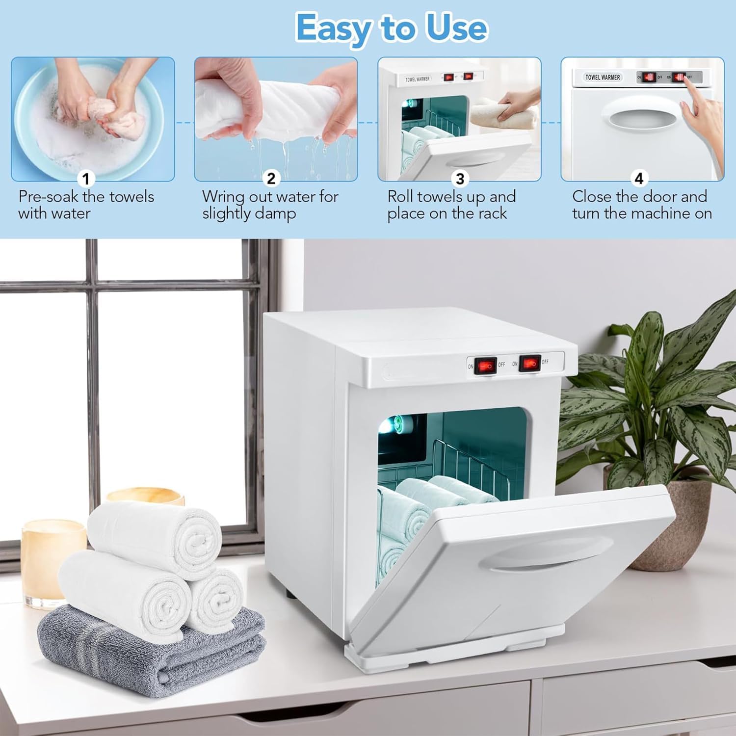 Professioneller Handtuchwärmer – 2-in-1-handtuchwärmer Aus Edelstahl Für Spa, Salon Und Zuhause | Schnelles Aufheizen Für Gesichtsbehandlungen Und Massagen Black 5 L
