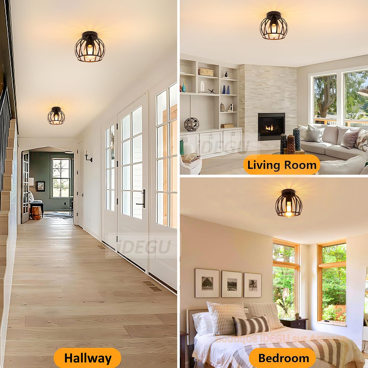 Lustre Suspension Vintage HvKvHvY - 6 Lampes E14 - Style Industriel Pour Cuisine/salon