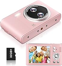 Digital Camera, UHD 4K Cameras for Photography with 48MP, Pink Digital Camera with 16x