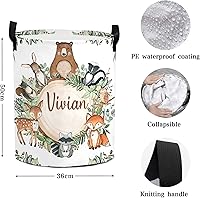 Vista 14 de Custom Cute Baby Elephant Laundry Hamper Personalized Laundry Basket with Name Storage Basket with Handle for Bathroom Living Room Bedroom