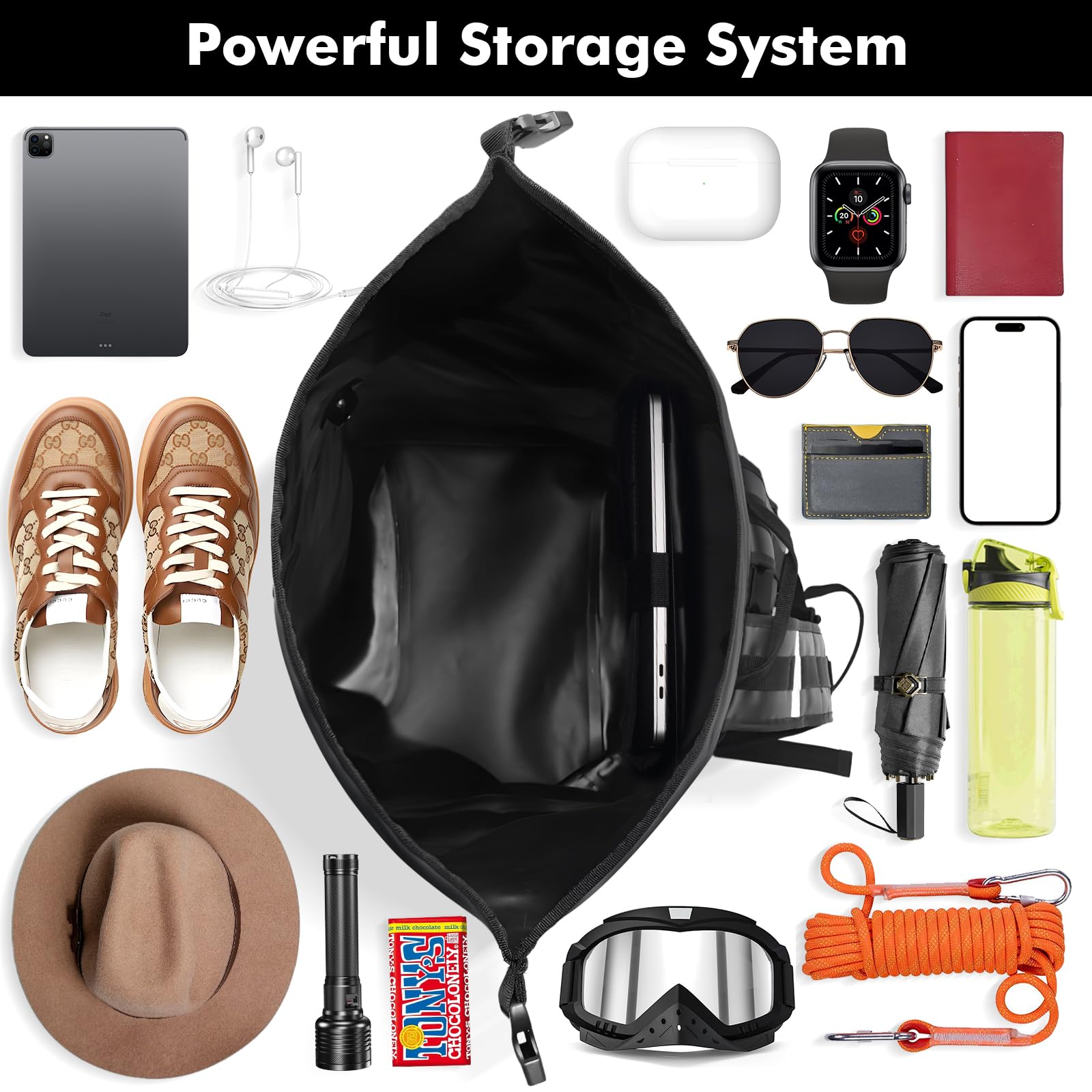 Wasserdichter Rucksack - 30L Rolltop Rucksack mit Laptopfach Reißverschluss Tasche und IPX8 Handyhülle, Dry Bag Rucksack für Kajak, Angeln, Rafting, Radfahren, Täglichen Gebrauch