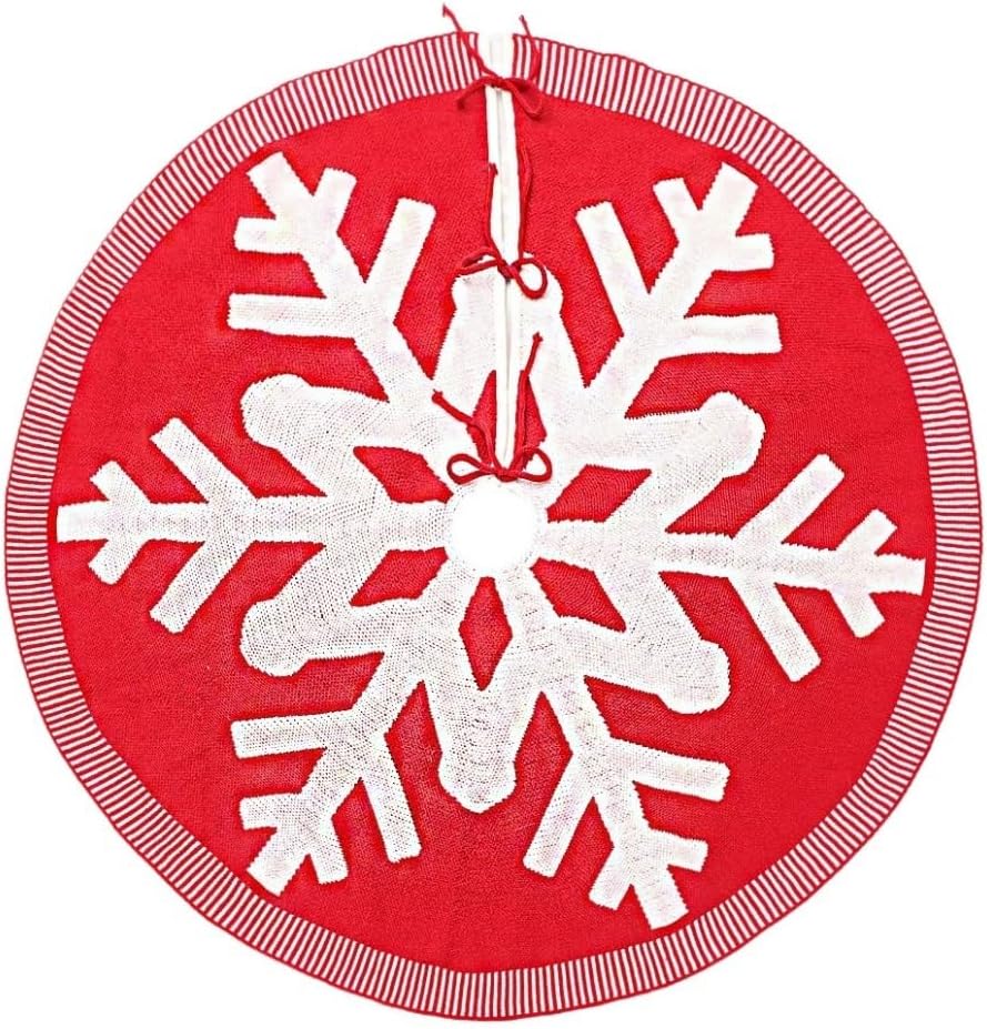 Tree Skirt Christmas Christmas Tree Skirt Christmas Knitted Wool Apron Acrylic Knitted Snowflake Christmas Tree Skirt Decoration Christmas Skirt Tree
