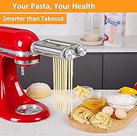 Vista 5 de Pasta Maker Attachment for KitchenAid Stand Mixers,Sturdy 3 in 1 Set Included Pasta Sheet Roller, Spaghetti and Fettuccine Cutter Accessories-Unique