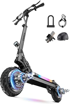 ECOROAD ES6/DUALElectric Scooter for Adults, 1000/2000W Peak Motor Up to 31/34 MPH, 40/50 Miles Long Range, 10" All-Terrain Tubeless Tires, Foldable Heavy Duty 330+ lbs E-Scooter with App & RGB Lights