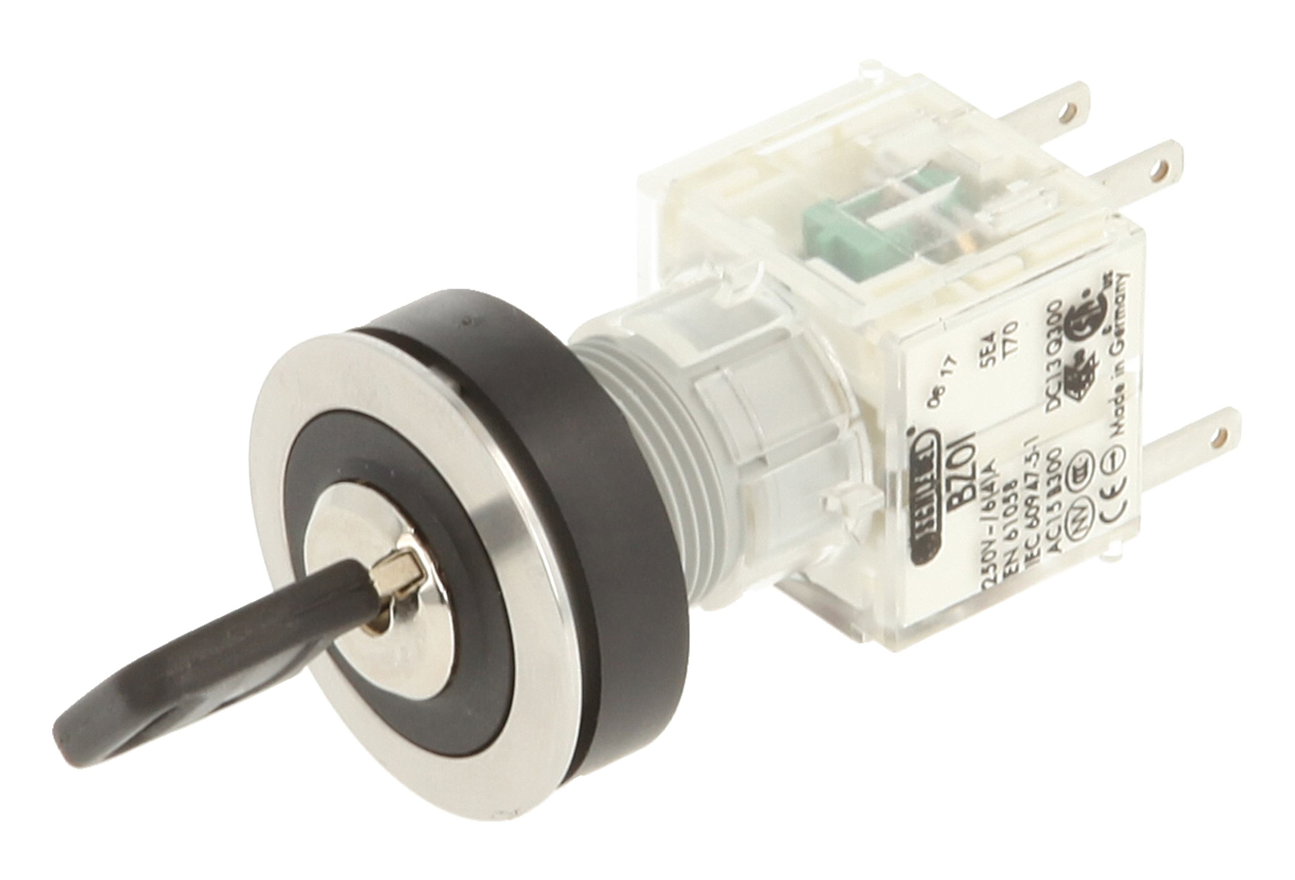 Club 23.001.499 Key Switch rastend Stainless Steel 2 Positions Momentary Contact Sensor 2 Closers Metallic
