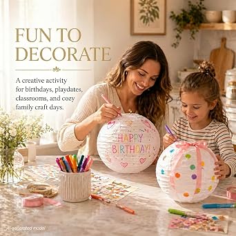 LIHAO 6 Inch White Round Paper Lanterns (10 Pack)