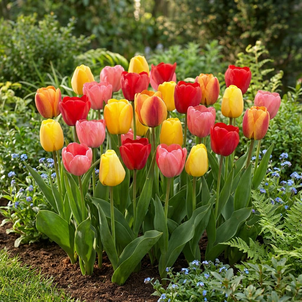 Green boutiQ - 120x Tulipa Darwin Hybride mix - Tulipe hybride Darwin mélange - Divers - Floraison printanière - Calibre 11/12