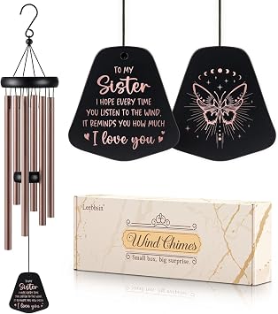 Leebbsin Gifts for Sister, 25.5" Wind Chimes, Best Sister Gifts ftom Sister