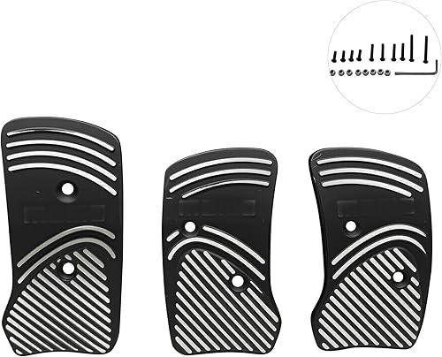 Miniatura 4 de Surla Negro Aluminio Antideslizante Pedal Deportivo Pastilla de Freno Cubiertas Manual Coche 3 PC (Negro)