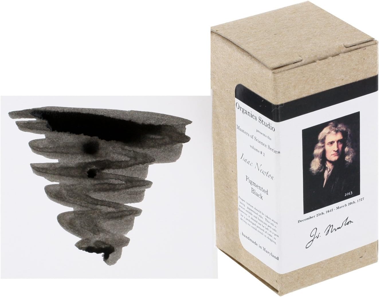 Organics Studio Masters of Science Fountain Pen Ink, 55ml, Isaac Newton Black