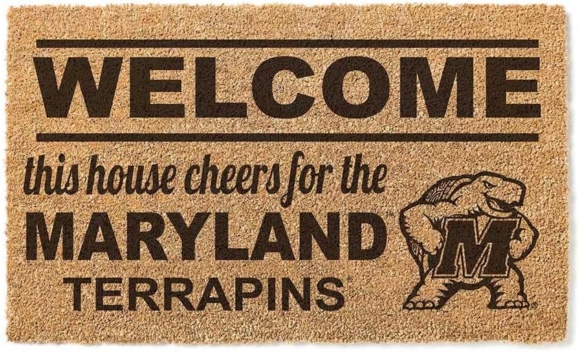 KH Sports Fan Welcome Coir, 18x30 Inches, Outdoor Rug Display Your Team Spirit with This Unique Maryland Terrapins Doormat, Multi