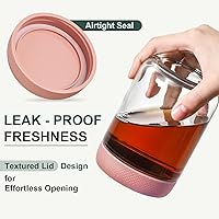 Vista 3 de NETANY Paquete de 6 recipientes de 16 oz para avena nocturna con tapas, tarros de vidrio con tapas herméticas, tarros de ensalada Mason de boca