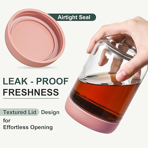 Miniatura 3 de NETANY Paquete de 12 tarros de vidrio de 16 onzas con tapas herméticas, recipientes de avena con tapas, tarros de ensalada Mason de boca ancha,