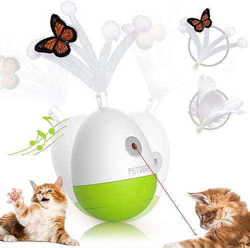 Miniatura 8 de PETGEEK Juguetes automáticos de ratón para gatos, juguetes interactivos para gatos de interior, juguetes eléctricos con detección inteligente para