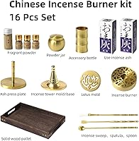 Vista 2 de Kit de fabricación de incienso chino kit de quemador de incienso (A - Juego de 16 piezas)