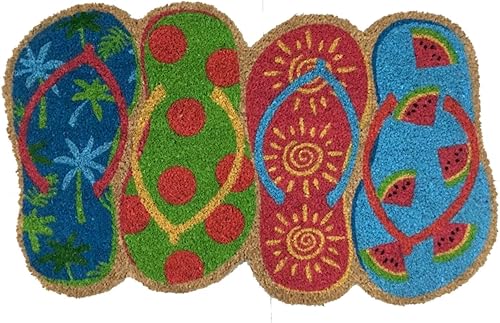 Briarwood Lane It's 5 O'Clock - Felpudo de fibra natural de fibra de coco de verano de 18 x 30 pulgadas