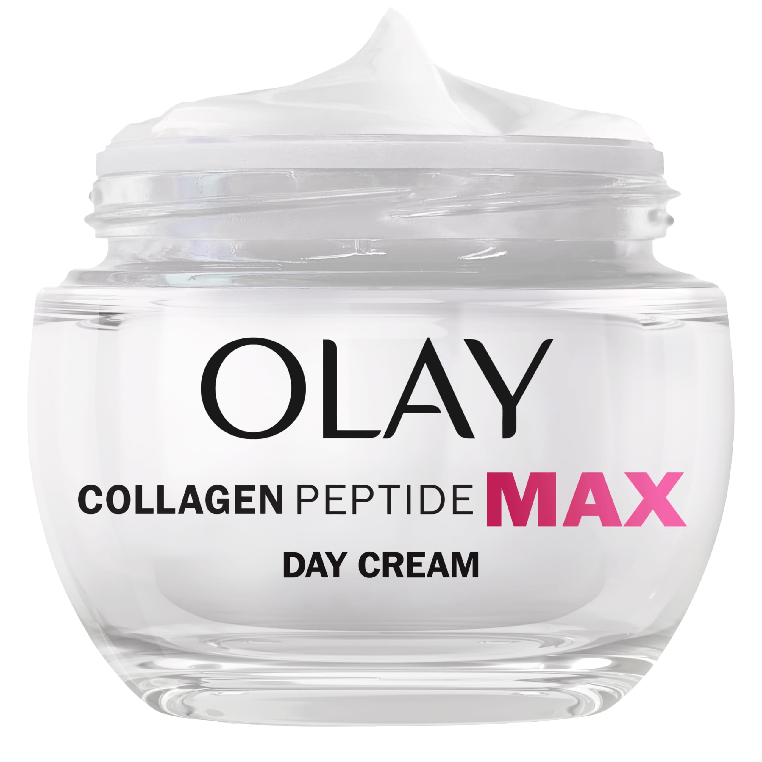 Olay Collagen Peptide MAX Face Moisturiser Day Cream, Skincare Niacinamide 99% Purity & +50% Glycerin Anti Aging Menopausal Skin Care: Strengthens, Restores, Hydrates, 50ml vs Collagen Day Cream