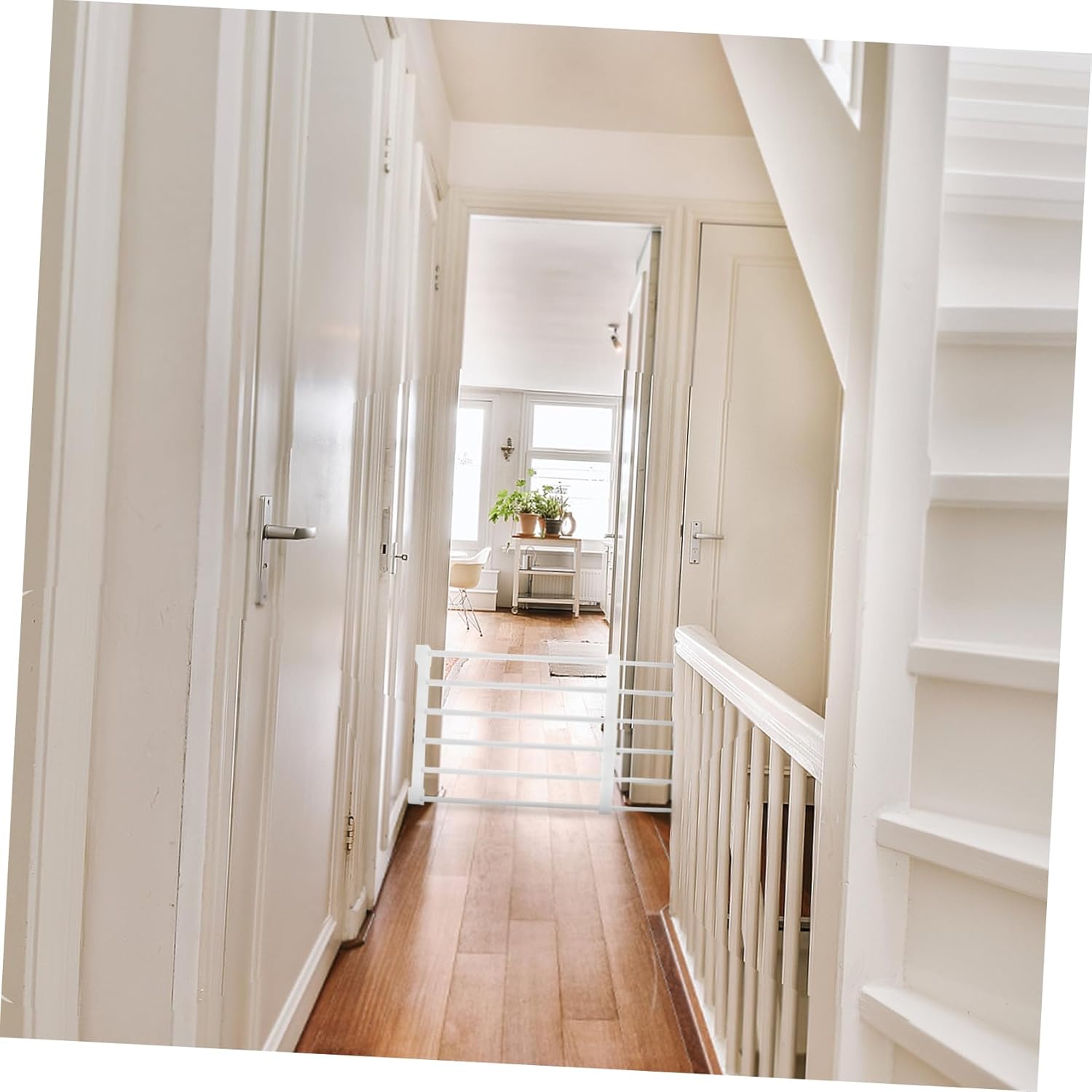 YARNOW Pet Safety Gate Retractable Puppy Gate Indoor Dog Door DIY Installation Animal Barrier