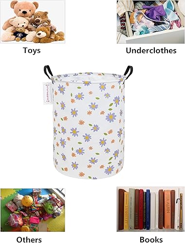 Miniatura 3 de QUEENLALA Cesta de almacenamiento grande, cesta de lavandería, baño, decoración del hogar, contenedor de almacenamiento redondo plegable, cesta para