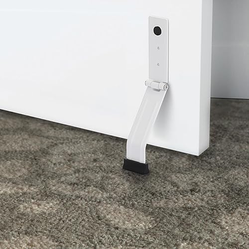 Miniatura 3 de Sumnacon Tope de puerta resistente blanco para la parte inferior de la puerta, tope de puerta de metal con adhesivo y tornillos, elegante tope de