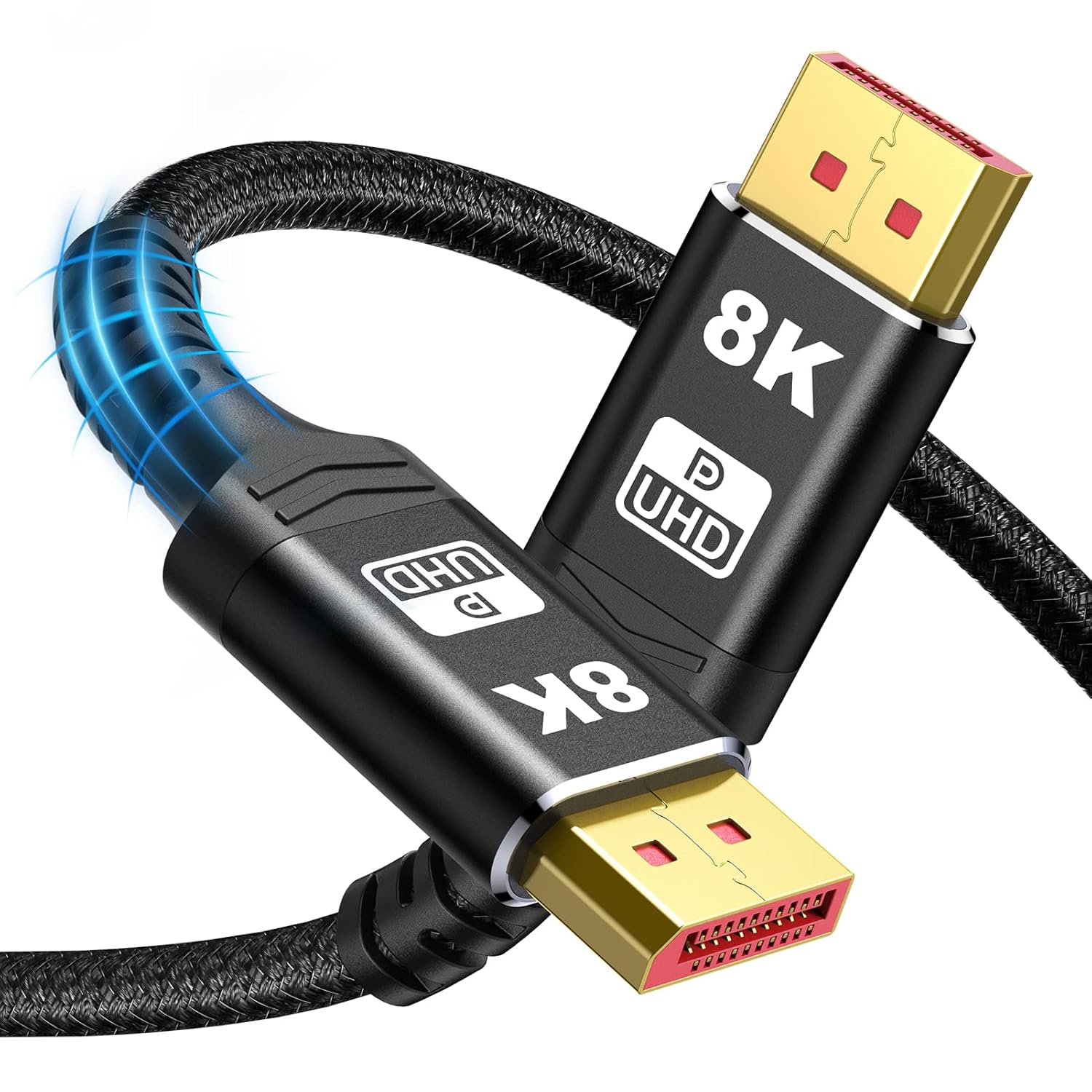 VESA Certified 1.4 DisplayPort Cable 20FT, Capshi 8K DP Cable (8K@60Hz, 4K@144Hz, 1080P@240Hz) HBR3 Support 32.4Gbps, HDCP 2.2, HDR10 FreeSync G-Sync for Gaming Monitor 3090 Graphics PC (20feet)