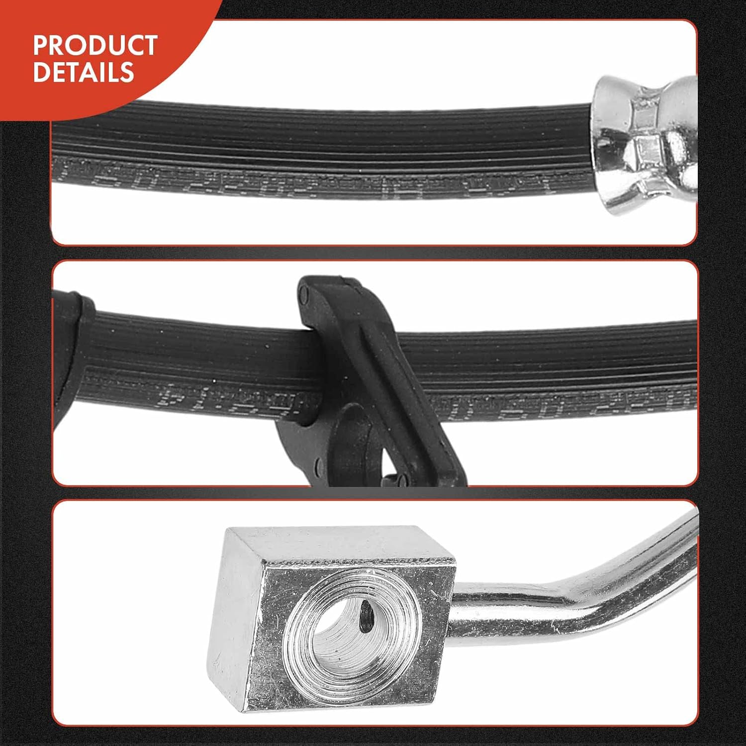 A-Premium Front Driver and Passenger Brake Hydraulic Hoses Compatible with Select Ford and Mercury Models - Explorer, Mountaineer, 2002-2005 - Replace# 4L2Z2078AA, 4L2Z2078AB(Pack of 2)