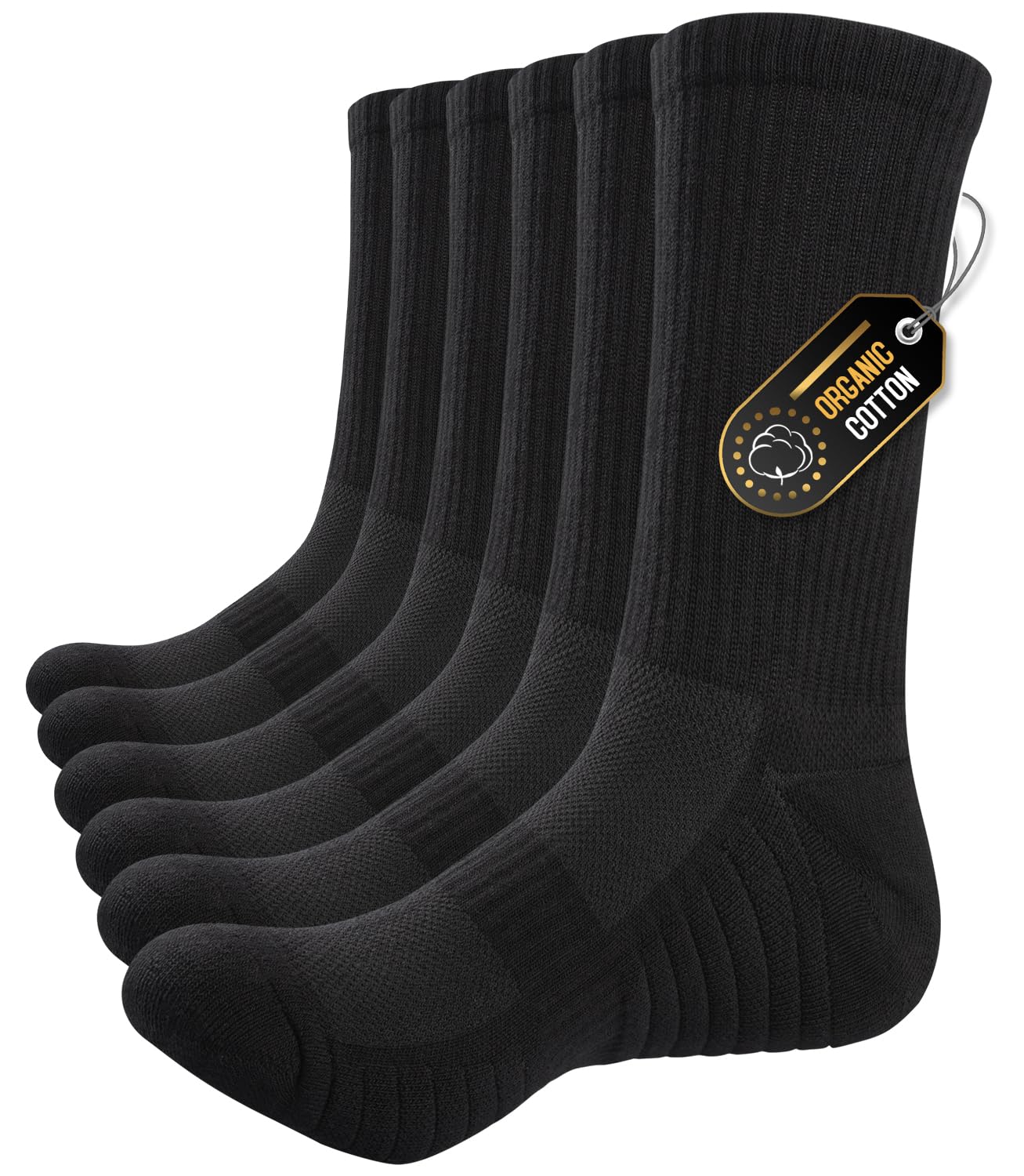 Alaplus Mens womens Socks 6 Pairs Wicking Breathable Cushion Comfortable Casual Crew Socks Outdoor Multipack Performance Hiking Trekking Walking Athletic Socks
