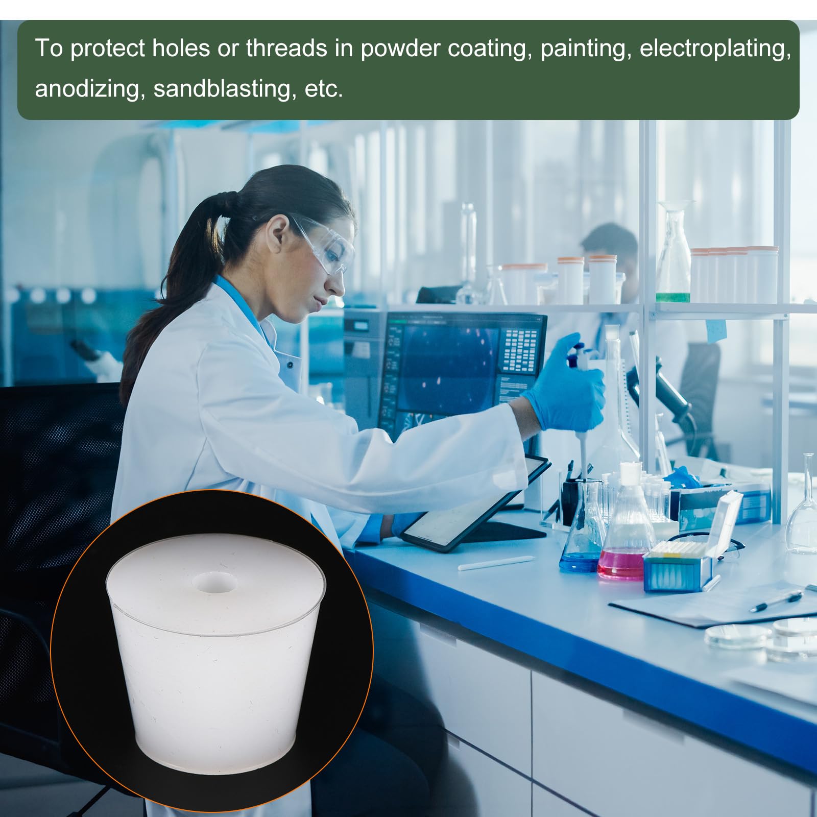 Tappi In Gomma Siliconica Con Foro | Resistenza Alta Temperatura Fino 315&deg;C Per Laboratorio E Industria