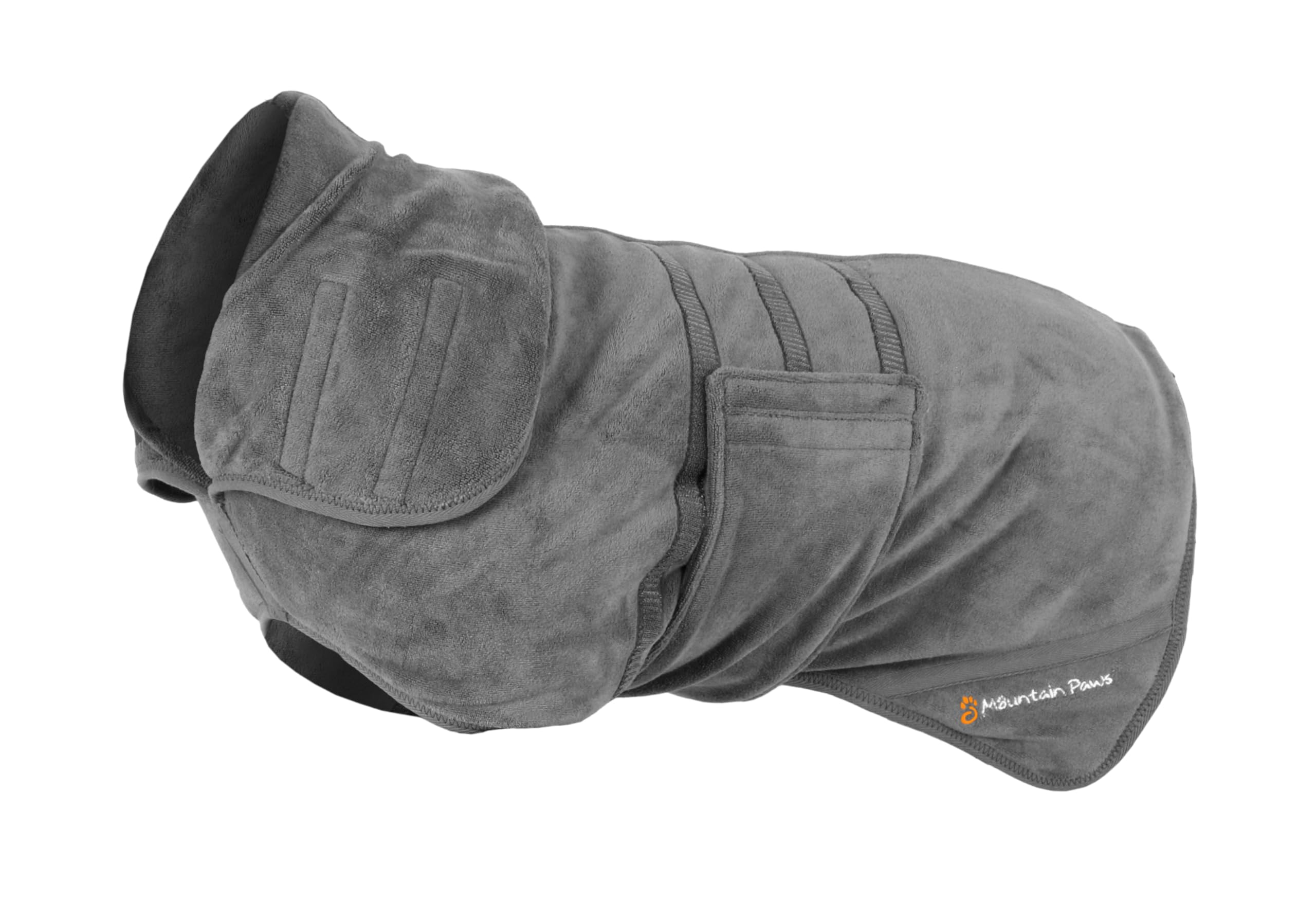 Mountain Paws Dog Drying Robe | Microfibre Towel Robe | Super Absorbent Bathrobe with Adjustable Collar/Hood & Belly Strap | Super Soft | Fast Drying โ image 1