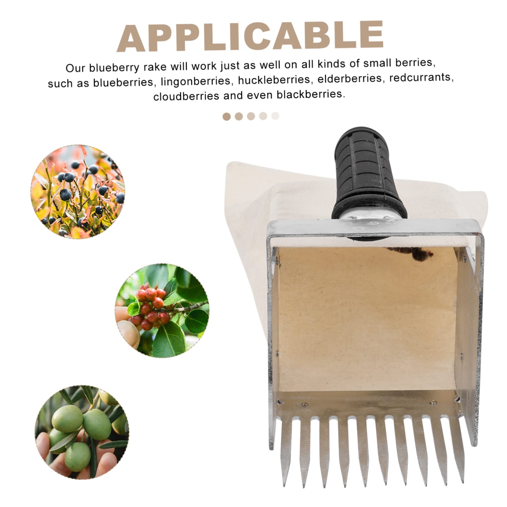 Recolector De Arándanos con Mango Pala para Recoger Arándanos Herramienta De Jardinería para Manos Libres El Huerto