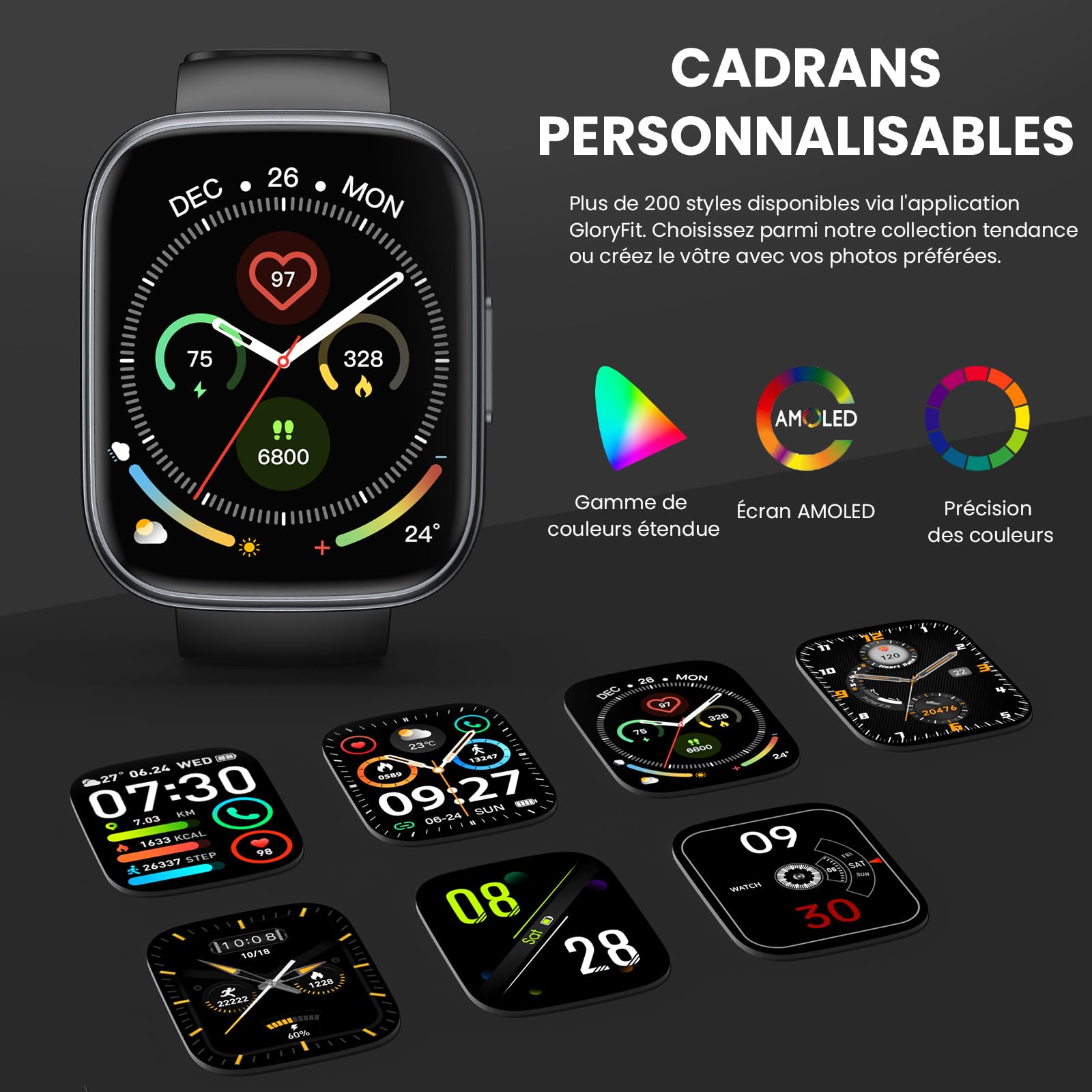 Cillso Montre Connectée 1,95" HD Smartwatch Appels Bluetooth 112 Modes Sportifs Cardiofréquencemètre SpO2 Sommeil IP68 Android iOS