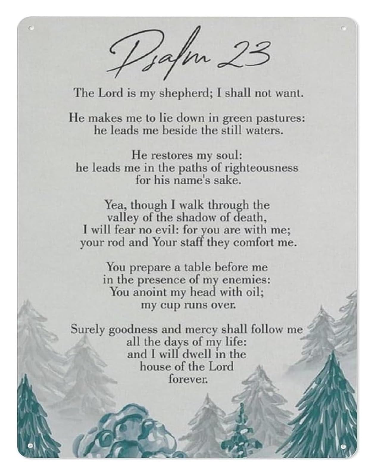 XHAJCSJWGD The Lord Is My Shepherd Metal Sign Psalm 23 Scripture Wall Decor for Christian Home Church Nursery (8 X 12 in)
