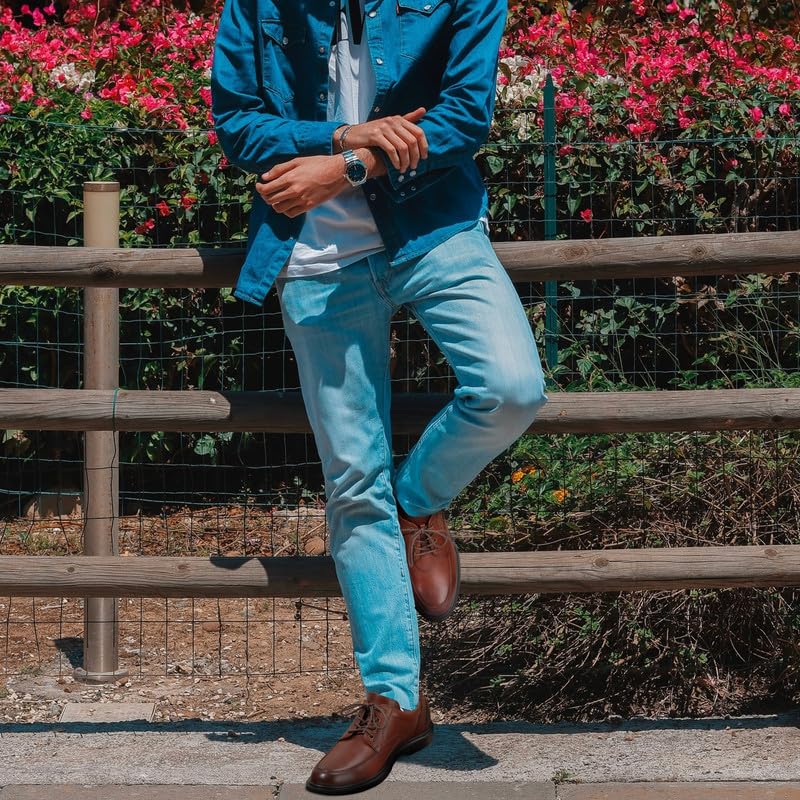 Hands-Free Slip-On Dress Shoes for Men – Premium Leather, Slip-Resistant Sole – Includes Socks & Cleaning Kit