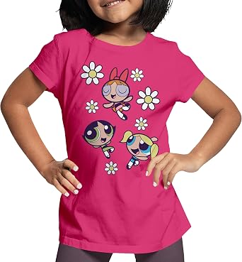 Isaac Morris Limited The Powerpuff Girls Powerpuff Petals قمصان بحجم الكبار والأطفال