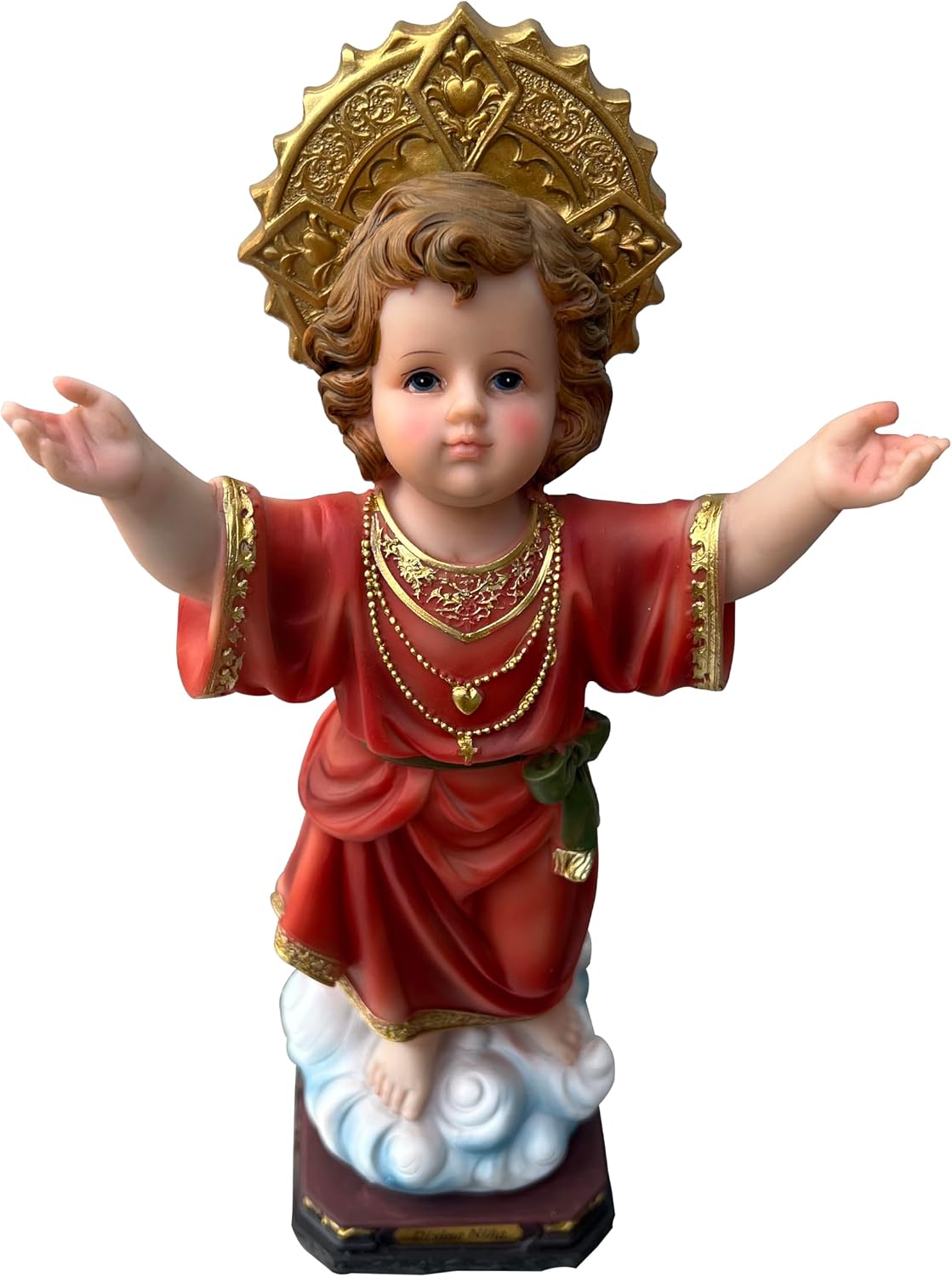 Divino Niño Divine Child Religious Statue, Resin, 12 Inch, Holy Child Figurine with Gold Halo